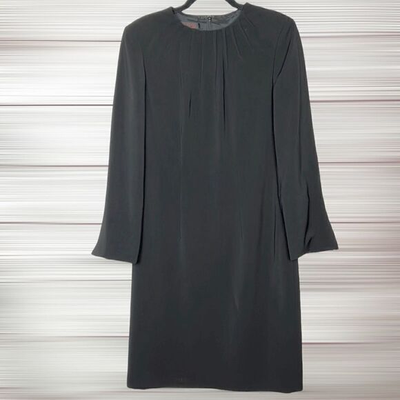 NWT Vintage Anne Klein Dress Black Shift Long Sleeve - Picture 3 of 15